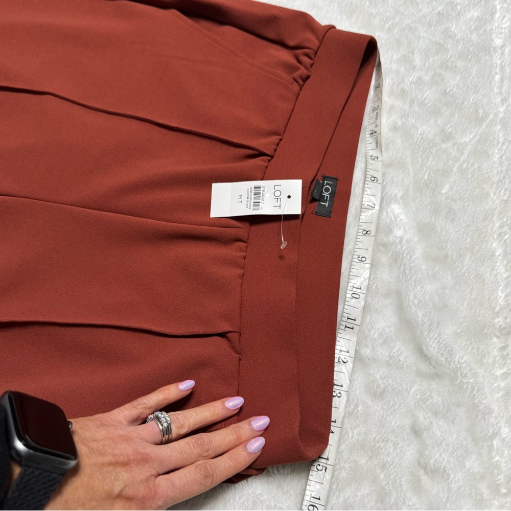 NWT- LOFT Terracotta Wide-Leg Pull On Pants - Picture 6 of 10